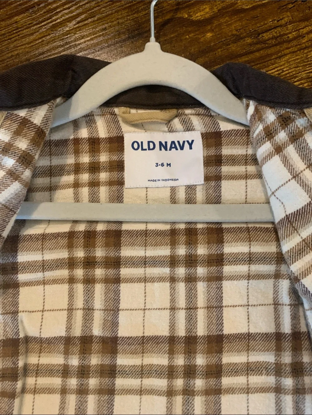 Old Navy Tan Jacket with Dark Brown Collar for Kids